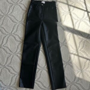 Wilfred Black Faux Leather Straight Leg Jeans